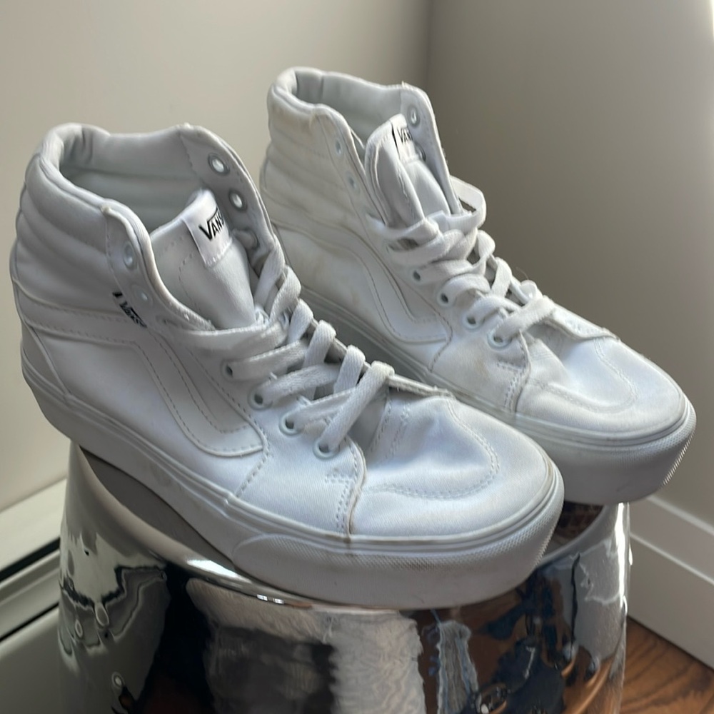 Women’s white canvas Vans